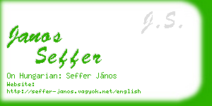 janos seffer business card