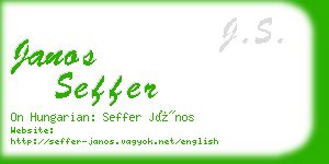 janos seffer business card